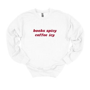 Embroidered Books Sweatshirt Funny coffee